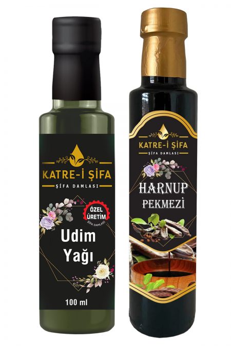 Katre-i Şifa Özel Üretim UDİM Yağı 100 ml + Özel Üretim Keçiboynuzu – Harnup Pekmezi 340 gr